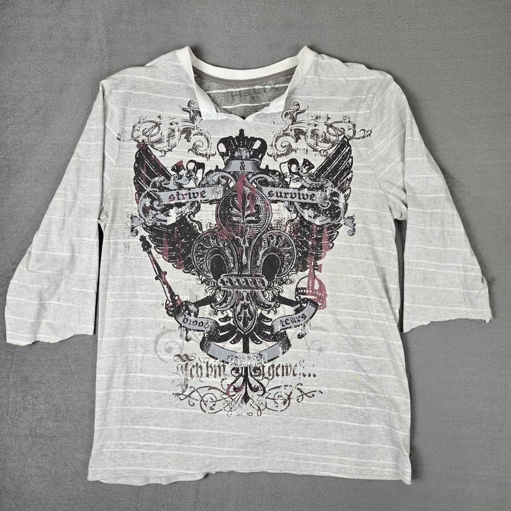 Y2K Helix Shirt Mens‎ XL Polo Cyber Punk Skulls Goth Punk Grunge Pinkman *READ